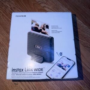 FUJIFILM INSTAX LINK WIDE SMARTPHONE PRINTER MOCHA GRAY BRAND NEW SEALED
